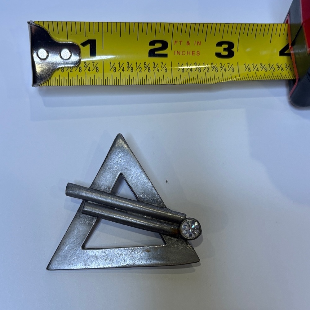 Silver Geometric Brooch Vintage